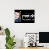 Afstudeerfoto - Geslaagd zwart Poster (Thuiskantoor)
