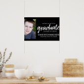 Afstudeerfoto - Geslaagd zwart Poster (Keuken)