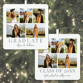 Afstudeerfoto in eenvoudige elegante script-gradua metalen ornament