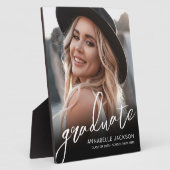 Afstudeerfoto in elegante scriptstijl fotoplaat (Zijkant)