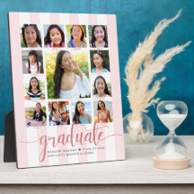 Afstudeerfoto K–12 collage Roze gouden schrift