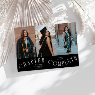 Afstudeerfoto met volledige typografie Zwart Grad  Aankondiging