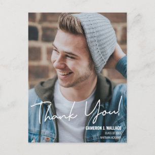 Afstudeerfoto Moderne handlettering bedankt Briefkaart