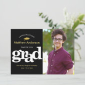 Afstudeerfoto moderne vetgedrukte typografie zwart aankondiging (Staand voorkant)
