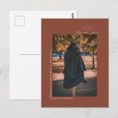 Afstudeerfoto Terracotta Lijnkunst Bedankt Briefkaart (Voorkant / Achterkant)