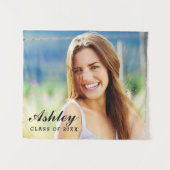 Afstudeerfoto van de klas van 2025 Graduation Wandkleed (Voorkant (horizontaal))