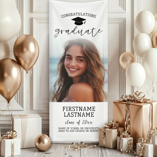 Afstudeerfoto - Vertical Aangepaste Tekst Spandoek
