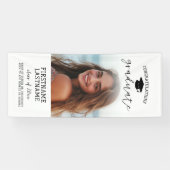Afstudeerfoto - Vertical Aangepaste Tekst Spandoek (Horizontaal)