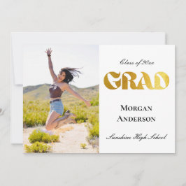 Afstudeerfoto Zwart en Goud Aankondiging
