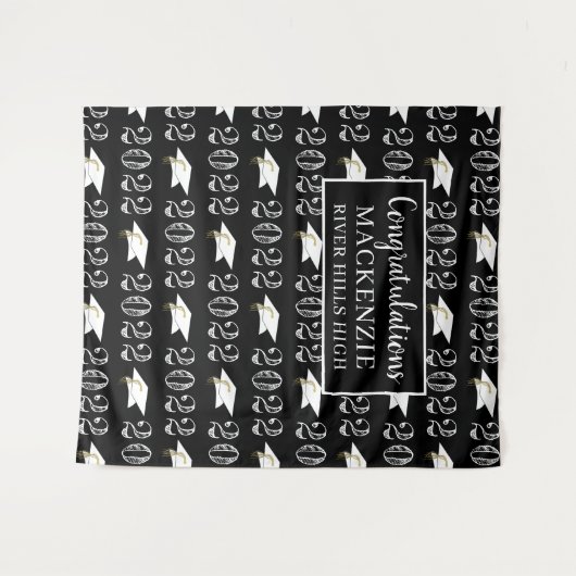 Afstudeerfoto Zwart Jaar Klasse Achtergrond Fotomo Wandkleed (Voorkant (horizontaal))