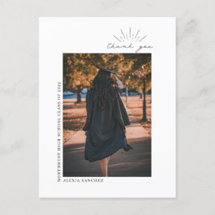 Afstudeerfoto Zwart & Wit Lijnkunst Bedankt Briefkaart