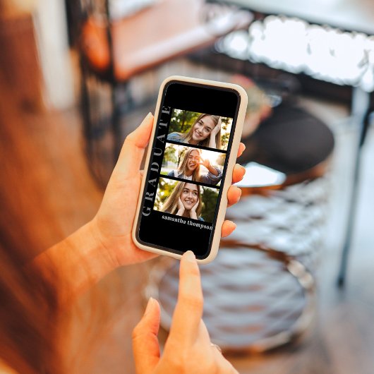 Afstudeerfoto zwart-wit moderne foto-collage kaart