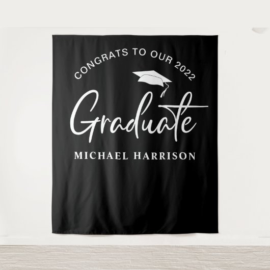 Afstudeerfotocabine-achtergrond zwart wandkleed (Voorkant)