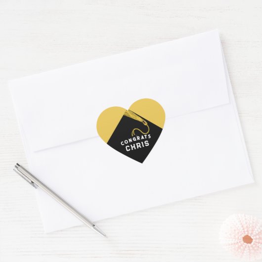 Afstudeergoud Hart Sticker (Envelop)