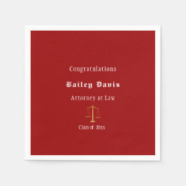 Afstudeergoud Schalen van de Rechtvaardigheid Rood Servet