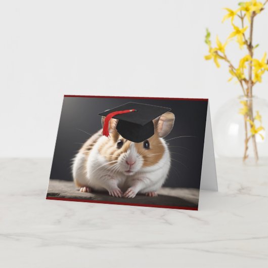 Afstudeerhamster Vouwkaart Kaart (Gele Bloem)