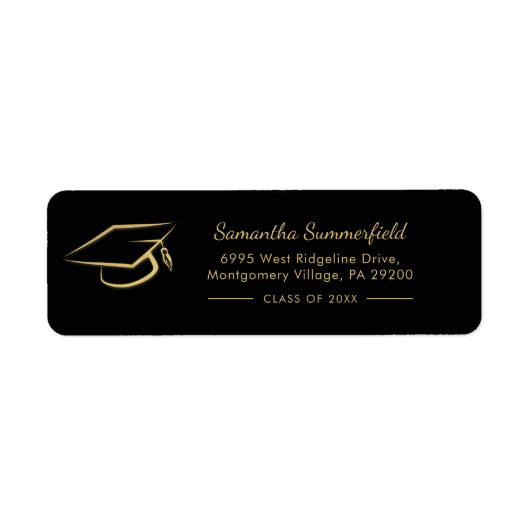 Afstudeerhoed 2026 Afstudeer Script Retouradres Etiket (Voorkant)