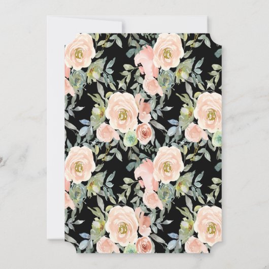 Afstudeerhoed, Bloemen Rozen Zwart Afstuderen Kaart (Achterkant)