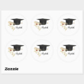 Afstudeerhoed, diploma - Gepersonaliseerd Ronde Sticker (Vel)