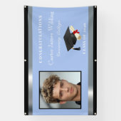 Afstudeerhoed Diploma Persoonlijke foto Zwart Blau Spandoek (Verticaal)