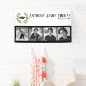 Afstudeerhoed en Bladeren Grad Banner 3' x 5 ' (Insitu)
