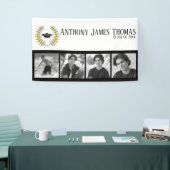 Afstudeerhoed en Bladeren Grad Banner 3' x 5 ' (Beurs)