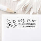 Afstudeerhoed en diploma retouradres etiket (Insitu)