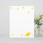 Afstudeerhoed gele sterren papiervel (Staand voorkant)