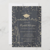 Afstudeerhoed, Glas Diamanten Zwart Afstuderen Kaart (Voorkant)