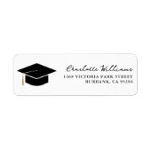 Afstudeerhoed Gouden Kwast Script Retouradres Etiket (Voorkant)