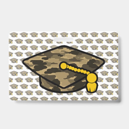 Afstudeerhoed Khaki Camo Badge (Voorzijde)