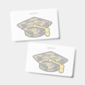 Afstudeerhoed Khaki Camo Badge (Voor- en achterkant)