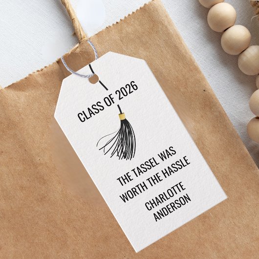 Afstudeerhoed Kwast Papier Cadeaulabel