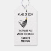 Afstudeerhoed Kwast Papier Cadeaulabel (Achterkant)