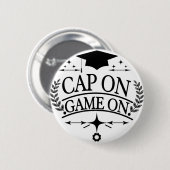 Afstudeerhoed Op, Game On!  Ronde Button 5,7 Cm (Voorkant /achterkant)