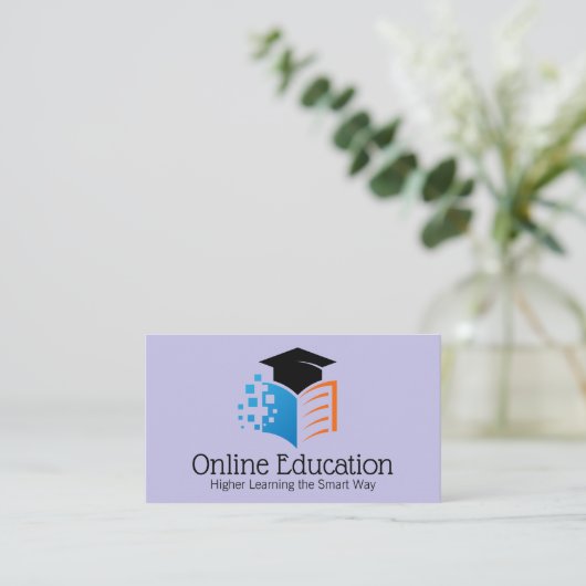 Afstudeerhoed Open Boek Online Logo Visitekaartje (Staand voorkant)