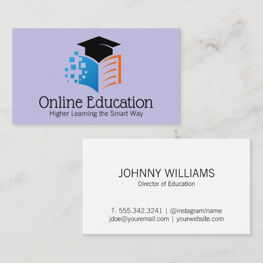 Afstudeerhoed Open Boek Online Logo Visitekaartje (Voorkant / Achterkant)