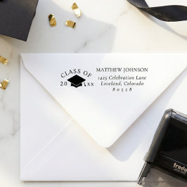 Afstudeerhoed retouradres  zelfinktende stempel