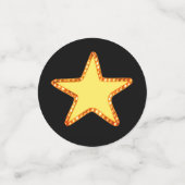 Afstudeerhoed & sterren op zwart & wit Confetti (Kleine voorkant)