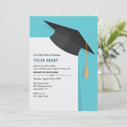 Afstudeerhoed Uitnodiging (Staand voorkant)