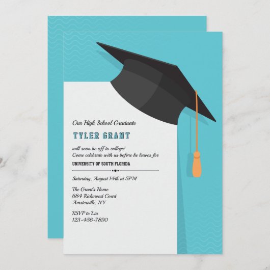 Afstudeerhoed Uitnodiging (Voorkant / Achterkant)