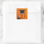 Afstudeerhoed vierkante sticker (Tas)