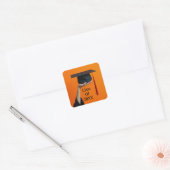 Afstudeerhoed vierkante sticker (Envelop)