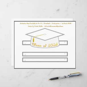 Afstudeerhoed Witte Feesthoed 2026 Gouden Letterso