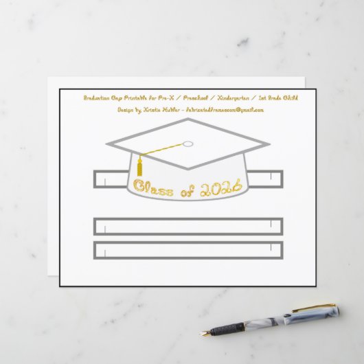 Afstudeerhoed Witte Feesthoed 2026 Gouden Letterso (Voorkant / Achterkant in situ)