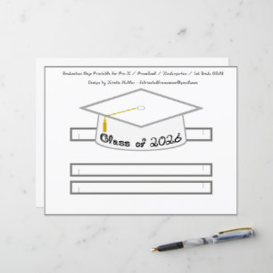 Afstudeerhoed Witte Feesthoed 2026 Zwarte Letterty
