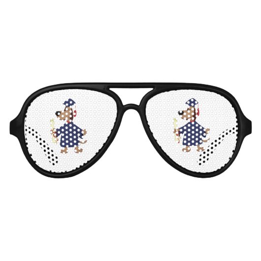 Afstudeerhond clipart aviator zonnebril (Voorkant)