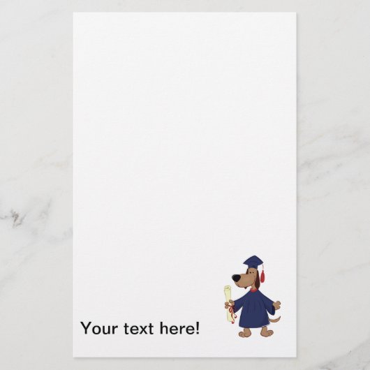 Afstudeerhond clipart briefpapier (Voorkant)