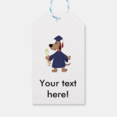 Afstudeerhond clipart cadeaulabel (Achterkant)