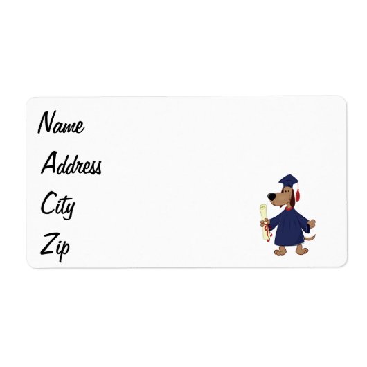 Afstudeerhond clipart etiket (Voorkant)